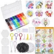 1 Box 24 Colors 4300Pcs Fuse Beads Kit 5mm Melting Beads with Pegboards Ironi...