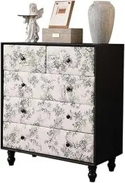 [GUAWJRZDP] Chest of Drawers, Retro Drawer Chest, Artistic Design, Storage Cabinet with Leather Wrapping, Wooden Drawers Organizer Storage, for Bedroom, Living Room