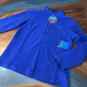 NWT Columbia Blue Basin Half Zip Fleece Pullover XL omni heat thermal