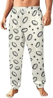 [Generic] Men's Sweatpants, Stars and Rugby Balls Pattern-11, Polyester Joggers, Sweatpants Jogging Pants for Workout Running