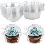 Individual Cupcake Holders, Cupcake Boxes Cupcake Holders | Individual Cupcake Holders With Connected Airtight Dome Lid, Stackable Muffin Carrier For Cafe Store