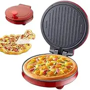 Electric Pizza Oven, 1000W Electric Pancake Maker with Non Stick Surface, Dual Heating Elements, Opens 180 Degrees, Electric Frying Pan for Making Pizzas, Arabic Bread, Quesadillas