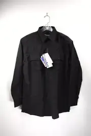 New Blauer 8900 Black Rayon Long Sleeve Zipper Shirt Mens Uniform 16 34 35