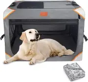 Collapsible Dog Crate-Portable Dog Travel Crate for Medium/Large Dogs,4-Door ...