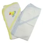 Bambini 021-Blue-021B-Yellow Infant Hooded Bath Towel White - Pack of 2