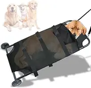 BRIDIOF 250lbs Dog Stretcher for Large Dogs, 48x26 Inch Dog Trolley with Noiseless Wheels, Dog Emergency Carrier Gurney, Veterinary Rescue Stretcher