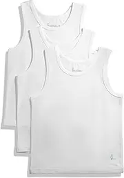 [Feathers] Boys White Tank Top 100% Cotton Tagless Undershirts 3-Pack