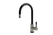 SWEDIA Klaas - Stainless Steel Kitchen Mixer Tap - Satin Black & Brushed Finish - with Pull-Out Hose