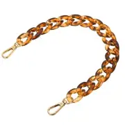 15 Inch Acrylic Chain Purse Strap Replacement Luxury Handbag Strap, Clear Brown