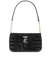 Jimmy Choo Sequined Shoulder Bag With Gold Metal Monogram