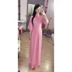 SILK AO DAI VM9,創新圖案,粉紅色,風格化傳統,新年奧黛,辦公室,活動,