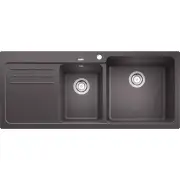 Blanco Double Bowl Sink with DrainerRock Grey NAYA8SGRK5