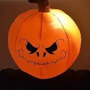 Halloween Inflatable Doll LED Pumpkin Shape Inflatable Modeling Luminous Blow Up Pumpkin Head Ghost Props for Garden Decoration