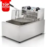 Commercial Electric Single Deep Fryer - Silver