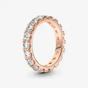 *BRAND NEW* Pandora 14k Rose Gold-Plated Sparkling Row Eternity Ring 180050C01
