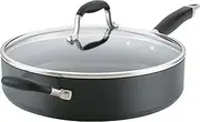 Anolon Advanced Home Non stick 30cm/4.98L Covered Saute Pan with Helper Handle, Frying pan, Pots and Pans, Oven Safe, Onyx with Lid