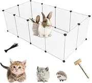 MUYG Pet Plastic Playpen,Rabbit Panels Small Animals Portable Yard Fence Rabbits DIY Outdoor & Indoor Fences,Kitten Breeding Crate for Hamster Bunny Puppy Hedgehogs Guinea Pig(12 Pcs)