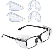 Side Shields for Prescription Glasses and Eye Protection - Easily Slip On, Fits Most Size Glasses (2 Pairs)