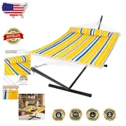 Comfortable Heavy-Duty Hammock with 12ft Stand - Ideal for Outdoor Relaxation