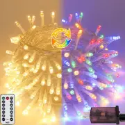 Luces de navidad 66FT 200 LED, 11 modos, con control remoto y temporizador.