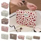 Cotton Floral Print Leopard Print Cosmetic Bag Multiple Sizes Wallet Travel