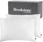 Brookstone Cool Sense Down Alternative Pillow 2 Pack - Cold Cooling Pillows for Hot Sleepers - CoolSense Pillows for Sleeping - Stay Cool and Comfortable All Night - White, Standard/Queen Size