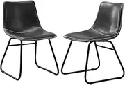 OIKITURE Dinning Chair Set of 2, Kitchen Table Chair with Metal Legs, Accent Chair w/Full Back Support, Retro Chair Set for Kitchen Dining Room Cafe Office, Grey