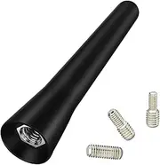 Maxmoral 1 Set 6.5cm Black ASA Plastic Car Radio Short Antenna Pole with Mounting Screws FM AM Stereo Universal Roof Mount Mast