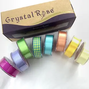 【Crystal Rose緞帶】經典雙緞面+格紋緞帶 4款 緞帶組合/8入>>送燙金收納禮盒
