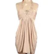 BCBGMAXAZRIA size M cream jeweled dress in excellent condition- NWT