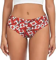 [SAAKE] Canadian flag Print Women's Briefs XS S M L XL XXL 3XL 4XL Plus Size Briefs Bikini Ladies Underpants, Black, Medium