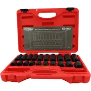 KC Tools 20pc 1/2" Dr Standard and Metric Deep Impact Socket Set