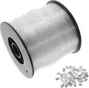JOINPAYA 1Set Nylon Fishing Line Clear String for DIY Crafts Includes Aluminum Crimping Sleeves Strong and Reliable for Hanging Decorations and Ornaments for Various