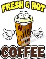 Coffee Fresh and Hot Decal 14" Restaurant Concession Food Truck Van Vinyl Menu