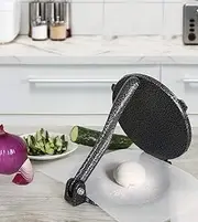 Cast Iron Tortilla Press, Heavy Duty Tortilla Maker, 10-inch Flour Tortilla Press with Foldable Handle,Taco press with Some Parchment Paper, 27 * 27cm Black