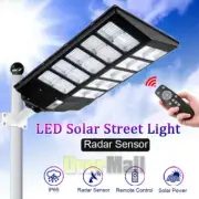 LED Solar Light Motion Sensor 3 Modes Flood Lamp Outdoor Street Wall Yard Garden