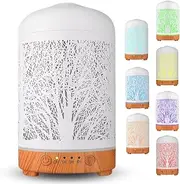 Nivana Aromatherapy Oil Diffuser | Essential Oil Diffuser Aroma Ultrasonic Humidifier | Night Light with 7 Color Option | Auto-Off Timer Setting 200 ML (White Forest)