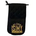 Flying Is My Superpower Pilot Aviation - Mitt Glove Mitts Double Oven Gloves