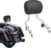 Detachable Sissy Bar fit for Harley Davidson, Passenger Rear Backrest with Quick-Release Design for Touring Electra Glide Road King Road Glide Street Glide Ultra Limited 2009-2024 (Chrome)