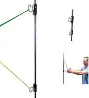 Space Saver Gym Resistance Training System – Resistance Bands Wall Mount Anchor Home Office Gym Exercise Workout Equipment Fitness – with 2 Rails and 2 Rail Cars