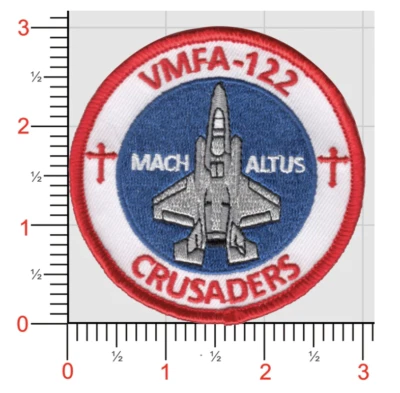 MARINE CORPS VMFA-122 CRUSADERS HOOK & LOOP EMBROIDERED PATCH