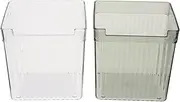 Zerodeko Fridge Side Door Storage Bins 2pcs Plastic Food Organizer Fridge Storage Container Vegetable Container