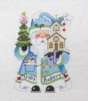 Strictly Christmas Church Squatty Santa Handpainted Needlepoint Canvas