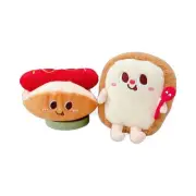 Creative Plush Keychain Cartoon Burger Pendant for Backpack and Bag Accessories