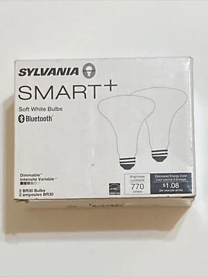 2 - SYLVANIA SMART+ Bluetooth LED Light Bulbs, BR30 9W Soft White, Dimmable,