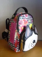 Betsey Johnson Mini Backpack Bag Purse Dog Puppy Floral Gingham Check