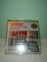 37MM TWIN PAK (SUNPAK BRAND) FILTERS NEW! CIRCULAR POLARIZER & UV HAZE