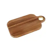 DAVIS & WADDELL Acacia and Brass Rectangular Serving Board - Natural