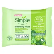 25 Pack Simple Kind to Skin Biodegradable Cleansing Wipes - Vitamin B5, Vitamin E and Pro Amino Acids