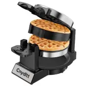 Double Waffle Maker, 1400W Rotating Belgian Waffle Iron with Nonstick Plates, A